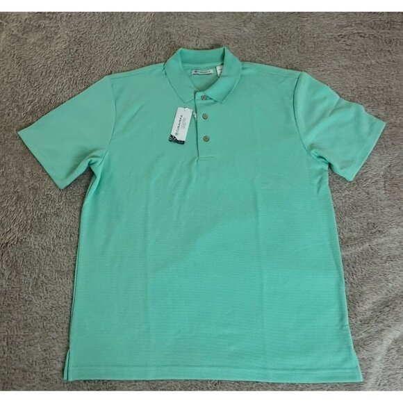 Cubavera Solid Textured Polo Moisture Wicking Cascade Polo Mens Sz L New - Picture 4 of 15